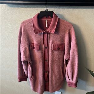 Free People ruby burgundy jacket sz Small